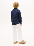 Blue Stretch Cotton Poplin Shirt  Boys