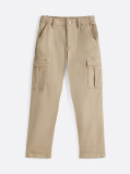 Beige Woven Cargo Trousers  Boys