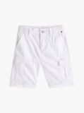 White Woven Cargo Shorts  Boys