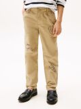 Beige Print Chinos  Boys