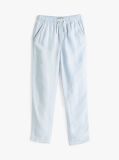 Blue Linen Blend Drawstring Trousers  Boys
