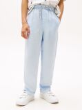 Blue Linen Blend Drawstring Trousers  Boys