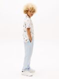 Blue Linen Blend Drawstring Trousers  Boys