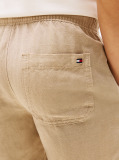 Beige Linen Blend Drawstring Shorts  Boys