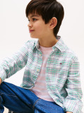 Multi Flag Embroidery Check Shirt  Boys