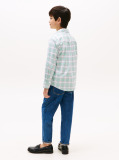 Multi Flag Embroidery Check Shirt  Boys