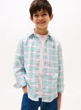 Multi Flag Embroidery Check Shirt  Boys