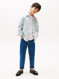 Multi Flag Embroidery Check Shirt  Boys