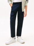 Blue Textured Straight Leg Cargo Trousers  Boys