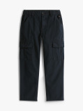 Blue Textured Straight Leg Cargo Trousers  Boys