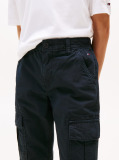 Blue Textured Straight Leg Cargo Trousers  Boys