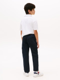 Blue Textured Straight Leg Cargo Trousers  Boys