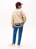 Beige Reversible Back Logo Relaxed Bomber Jacket  Boys