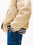 Beige Reversible Back Logo Relaxed Bomber Jacket  Boys