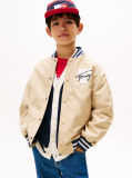 Beige Reversible Back Logo Relaxed Bomber Jacket  Boys