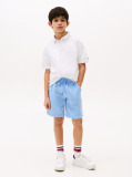 White Tonal Flag Emoidered Polo Shirt Short Sleeve  Boys