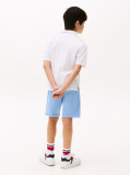 White Tonal Flag Emoidered Polo Shirt Short Sleeve  Boys