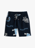 Blue All-Over Logo Print Sweat Shorts  Boys