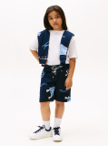 Blue All-Over Logo Print Sweat Shorts  Boys