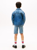 Blue Embroidery Faded Denim Shacket  Boys