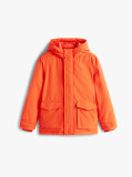 Orange Essential Logo Patch Hooded Parka  Boys