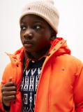 Orange Essential Logo Patch Hooded Parka  Boys
