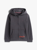 Γκρι Hoody Με Φερμουάρ Και Πίσω Λογότυπο  Αγόρια