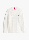 Beige Mixed Knit Intarsia Back Logo Jumper  Boys