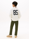 Beige Mixed Knit Intarsia Back Logo Jumper  Boys
