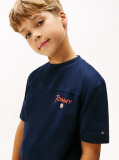 Blue Seasonal Texture Print Short Sleeve Tee  Boys