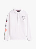 White Camp Tommy Multi Print Long Sleeve Polo  Boys