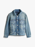 Blue Back Flag Logo Denim Trucker Jacket  Boys