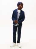Blue Pique Pull On Straight Pants  Boys