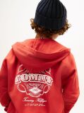 Red Textured Back Logo Zip-Thru Hoody  Boys