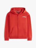 Red Textured Back Logo Zip-Thru Hoody  Boys