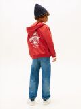 Red Textured Back Logo Zip-Thru Hoody  Boys