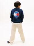 Blue Smiley Flag Back Logo Terry Sweatshirt  Boys