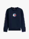 Blue Smiley Flag Back Logo Terry Sweatshirt  Boys