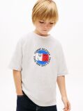 Γκρι Βαμβακερό T-Shirt Με Smiley Λογότυπο  Αγόρια