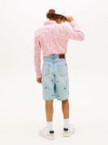 Blue Wavy Flag Embroidery Loose Denim Shorts  Boys