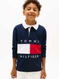 Blue Heritage Colour-Blocked Flag Long Sleeve Polo Shirt  Boys