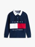 Blue Heritage Colour-Blocked Flag Long Sleeve Polo Shirt  Boys