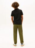 Black Textured Knit Polo Shirt  Boys