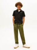 Black Textured Knit Polo Shirt  Boys
