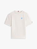 Άσπρο Βαμβακερό T-Shirt Με Κεντητό Λογότυπο  Αγόρια