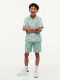Green Ithaca Stripe Logo Embroidery Relaxed Shorts  Boys