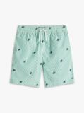 Green Ithaca Stripe Logo Embroidery Relaxed Shorts  Boys