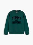 Green Logo Sueded Crew Neck Sweatshirt  Boys