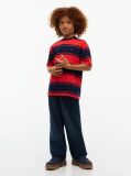 Red Stripe Jersey Crew Neck T-Shirt  Boys