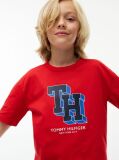 Κόκκινο Βαμβακερό T-Shirt Με Varsity Λογότυπο  Αγόρια